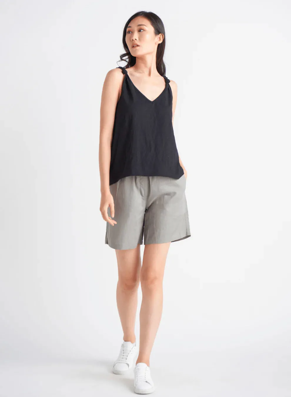 Black Tape Long Line Pull On Short