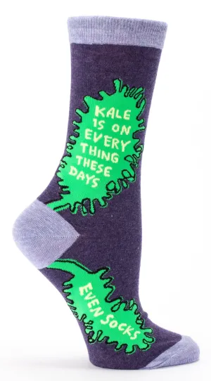 BlueQ Women's Crew Socks: Kale Is On Everything...Even Socks