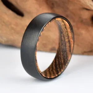 Bocote Wood Tungsten Men's Wedding Band 6MM