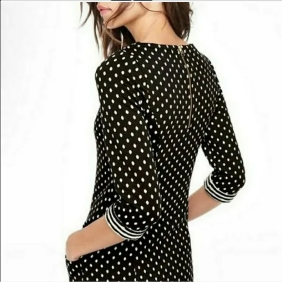 Boden Dotty Quilted Polka Dot Shift Dress Blue Size 2