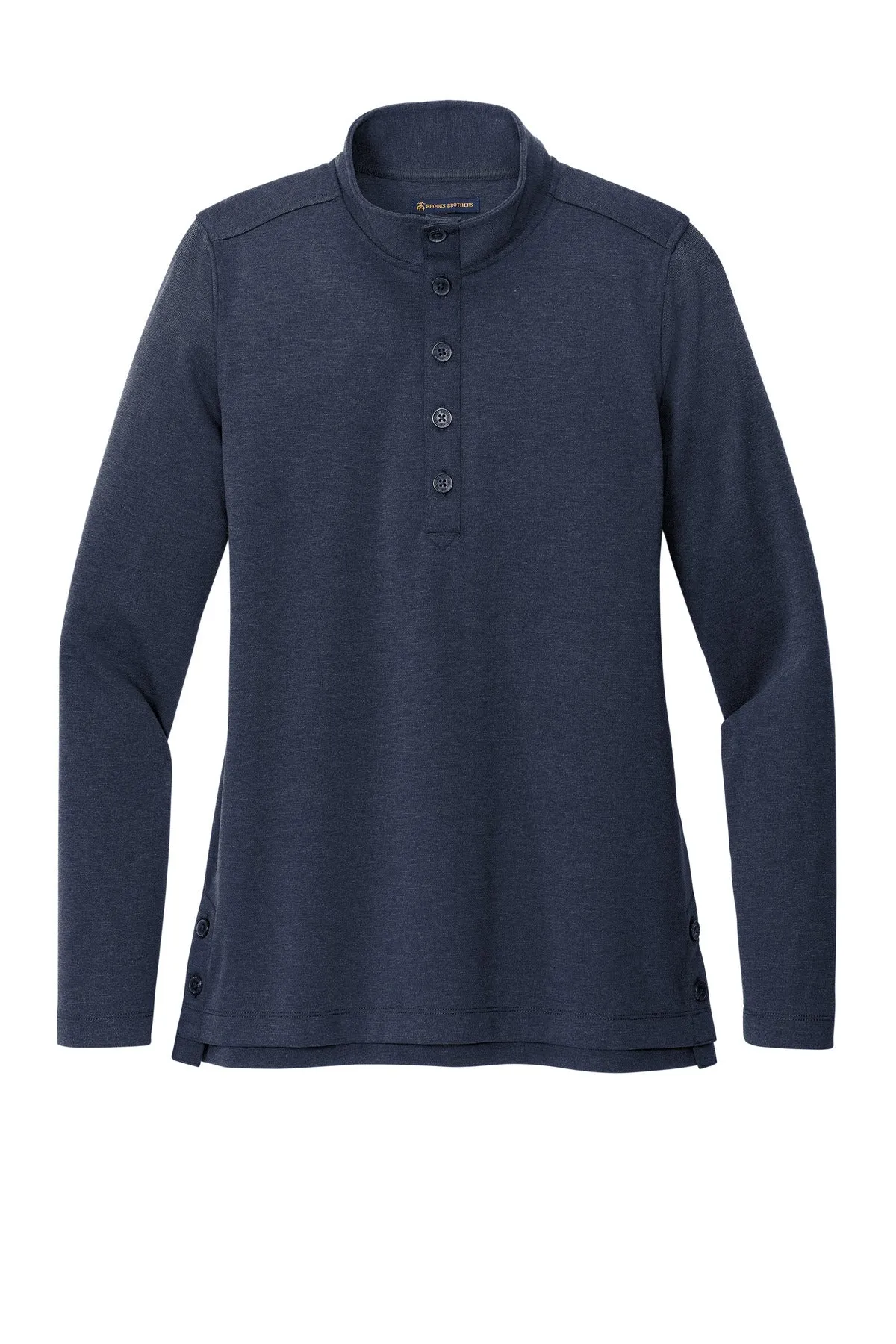 Brooks Brothers Women's Mid-Layer Stretch 1/2-Button BB18203 Navy Blazer Heather