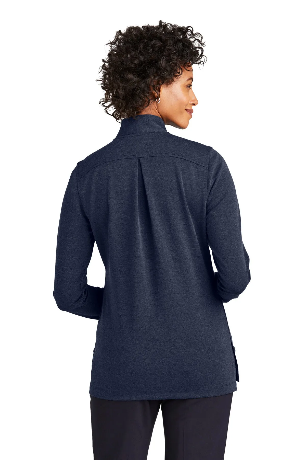 Brooks Brothers Women's Mid-Layer Stretch 1/2-Button BB18203 Navy Blazer Heather