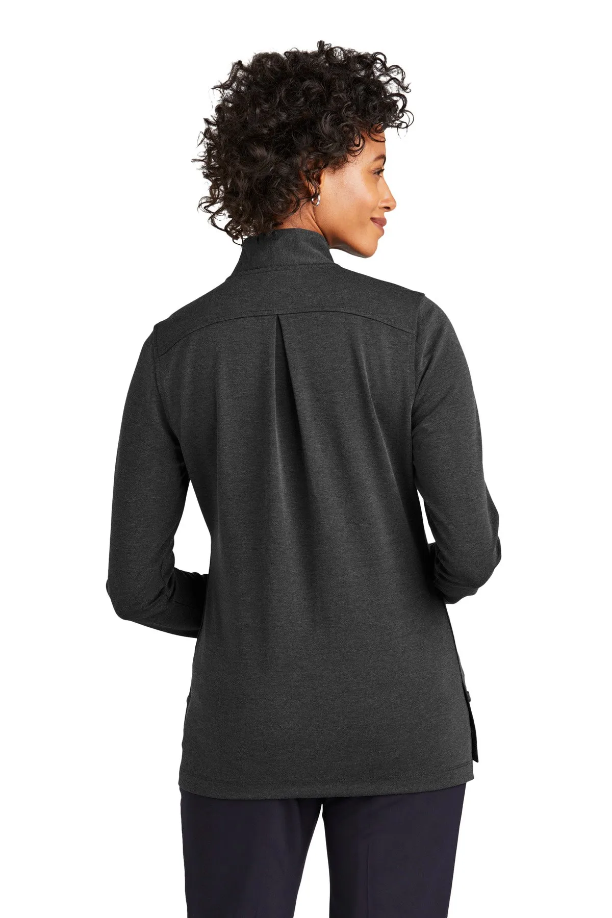 Brooks Brothers Women's Mid-Layer Stretch 1/2-Button BB18203 Windsor Grey Heather