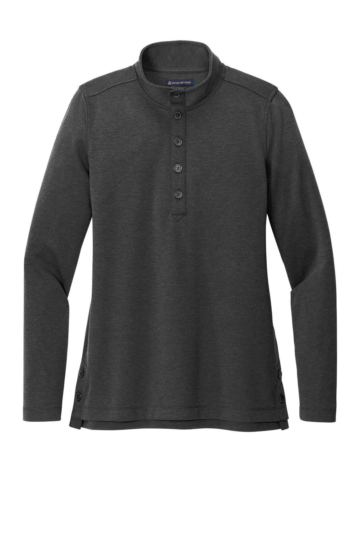 Brooks Brothers Women's Mid-Layer Stretch 1/2-Button BB18203 Windsor Grey Heather