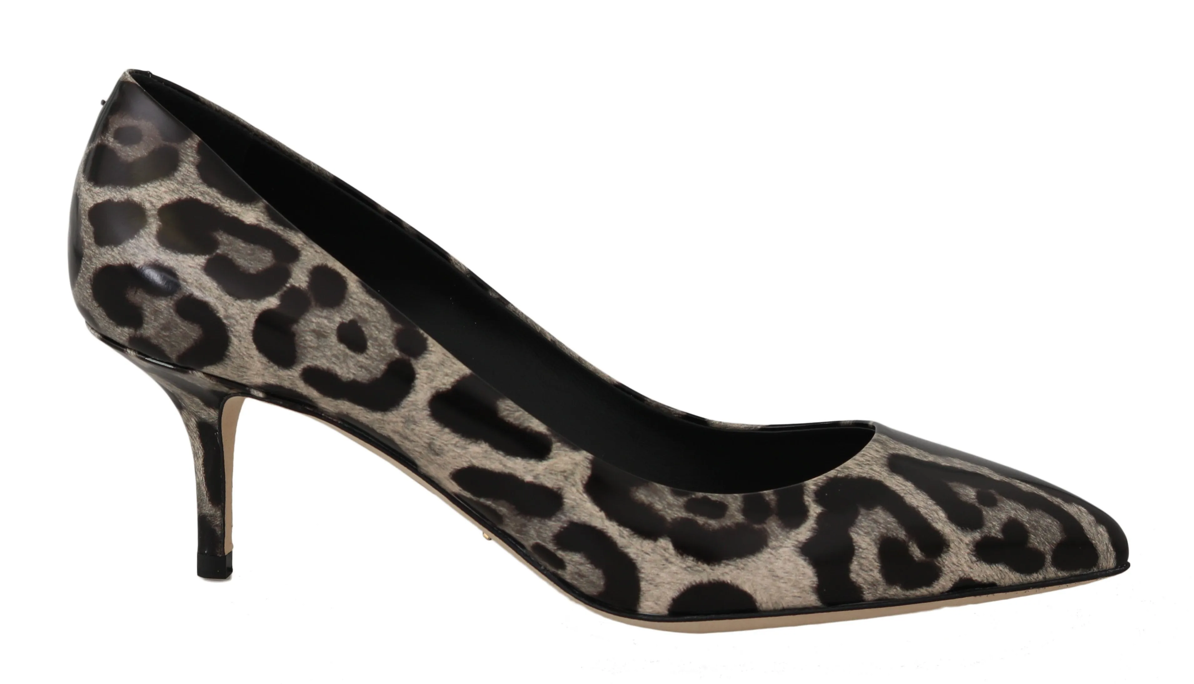 Brown Leopard Leather Pumps Heels