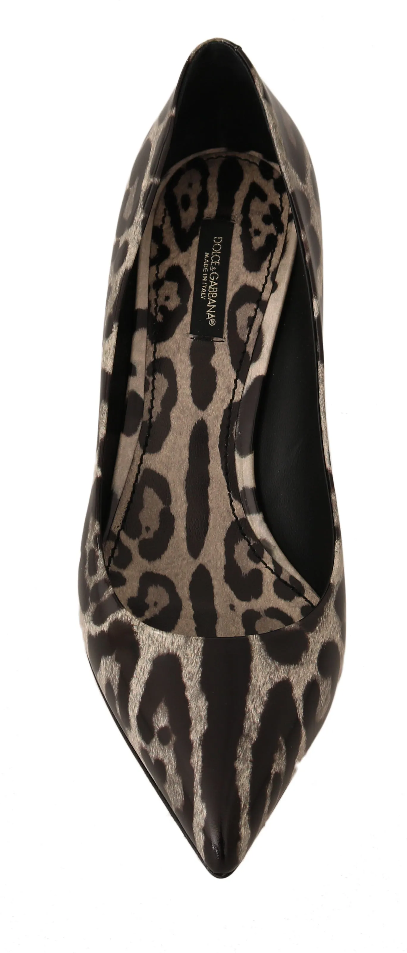 Brown Leopard Leather Pumps Heels