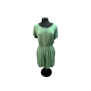 Button Down Short Sleeve Romper