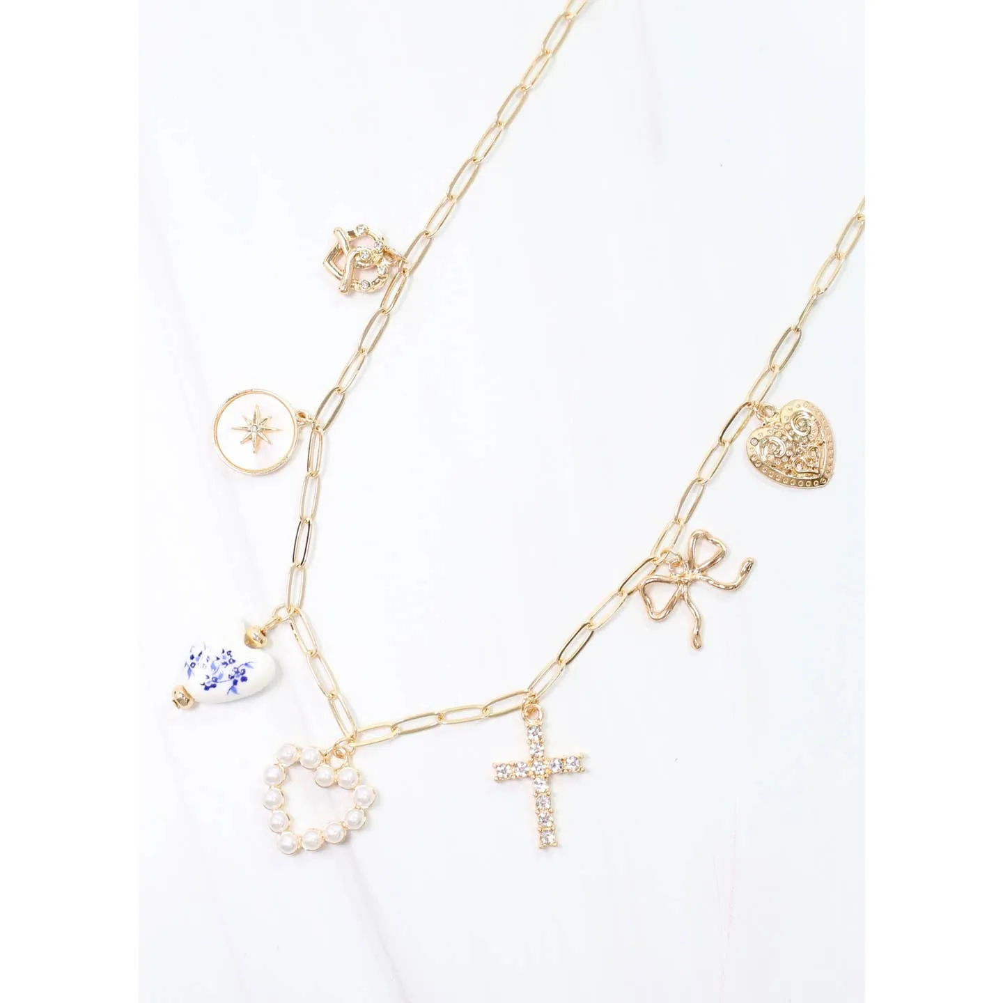 Caroline Hill - Mario Charm Necklace Gold