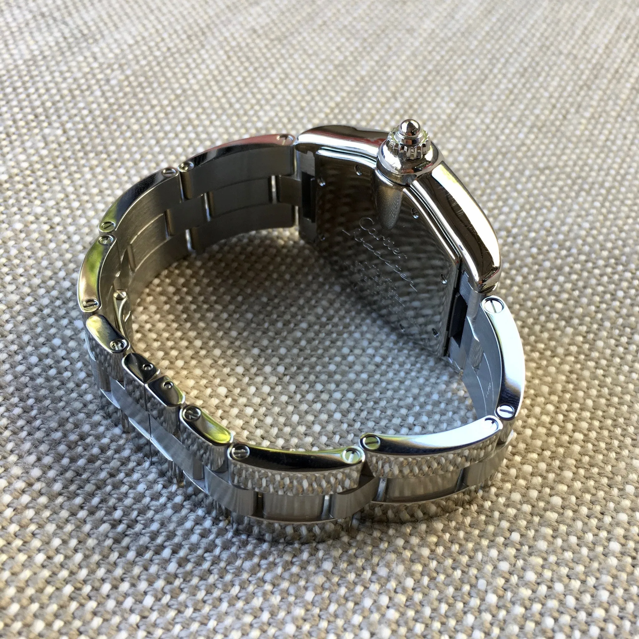 Cartier Roadster XL 2510 Steel Roman Large Size Black Automatic Watch