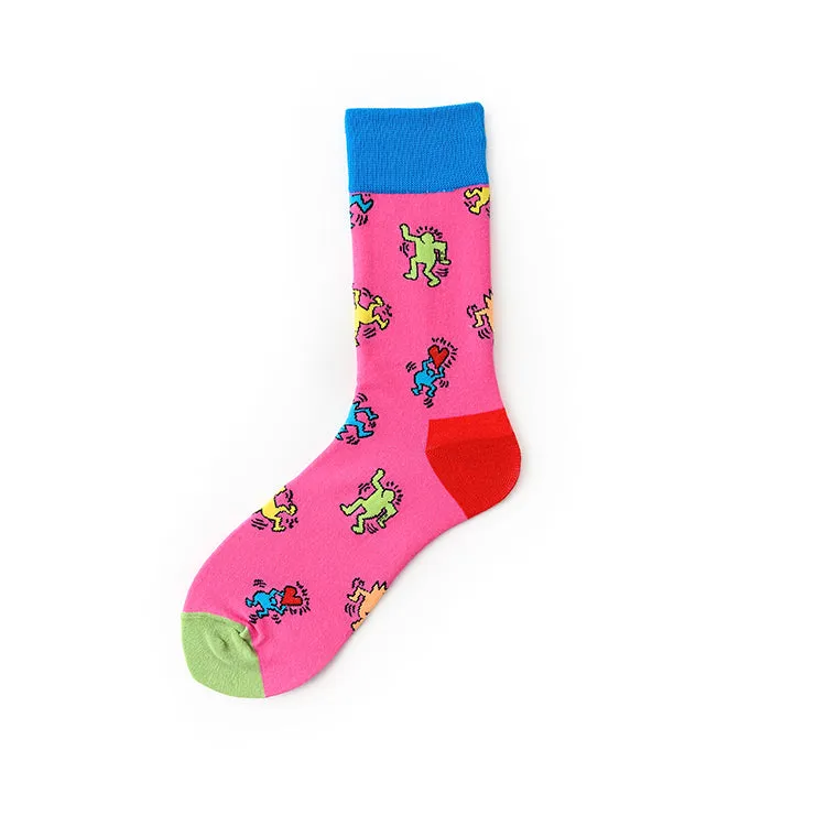 Cartoon Villain & Flamingo Unisex Socks