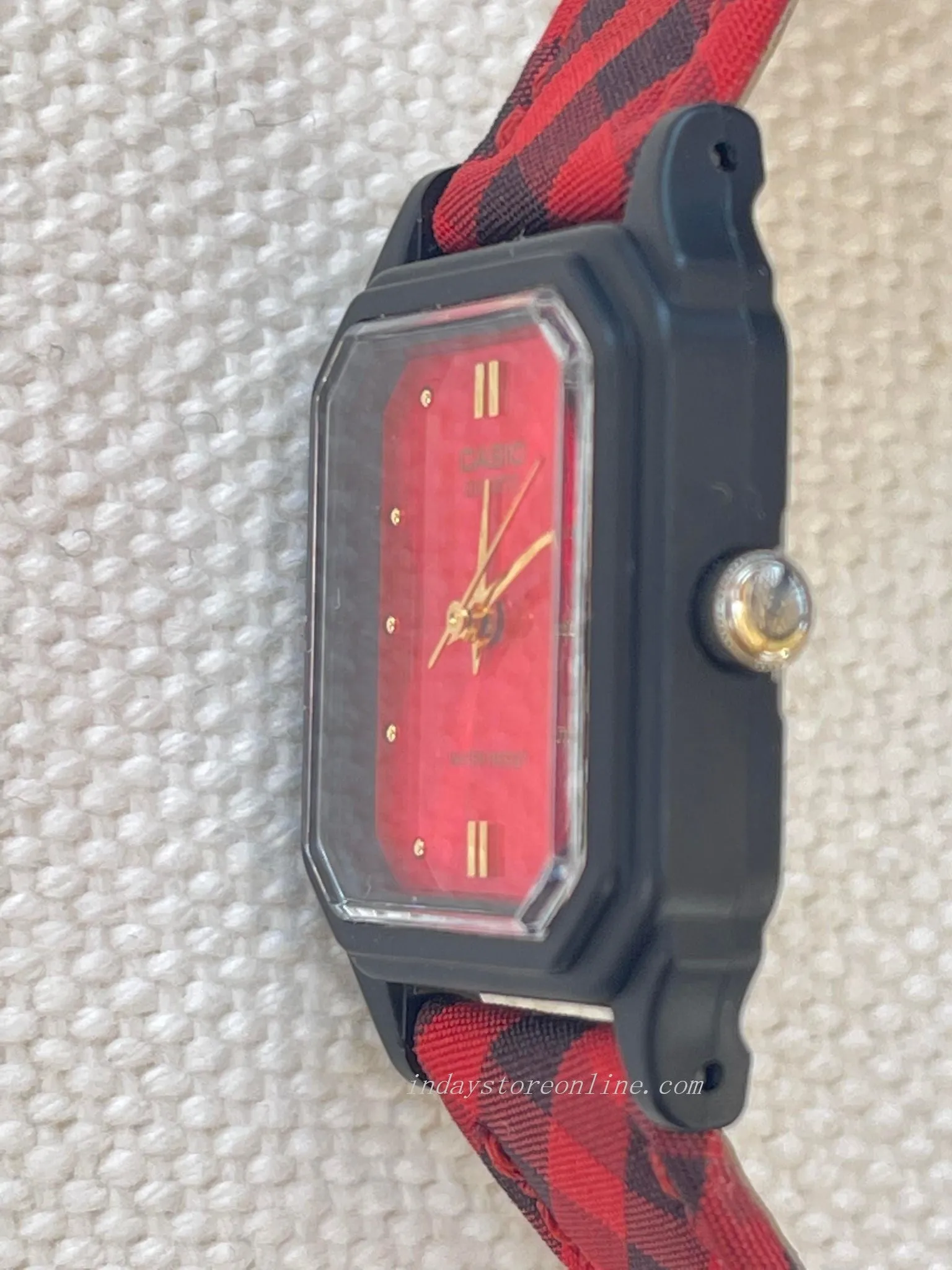 Casio Analog Women's Watch LQ-142LB-4A Analog Red Color Resin Band Water Resistant Resin Glass
