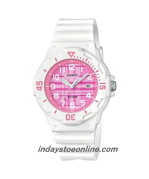 Casio Analog Women's Watch LRW-200H-4C Analog Cloth Strap Water Resistant Resin Glass