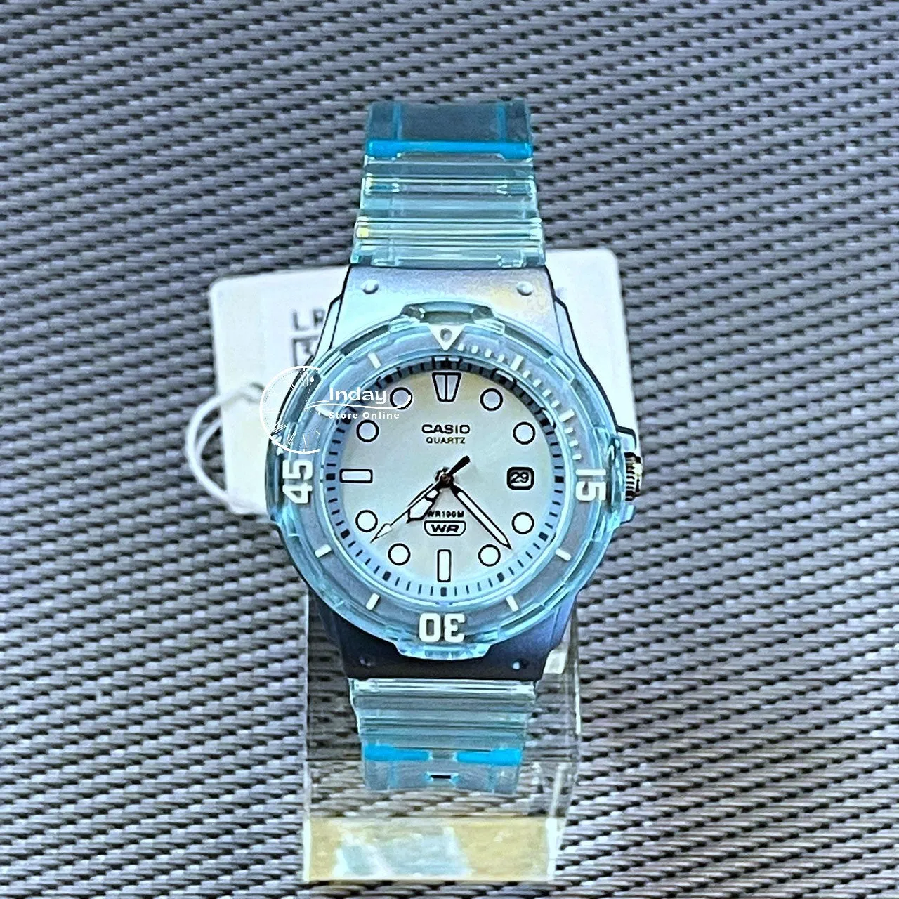Casio Analog Women's Watch LRW-200HS-2E Resin Band Resin Glass Transparent Strap