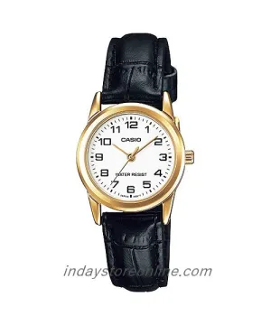 Casio Standard Women's Watch LTP-V001GL-7B Black Leather Strap