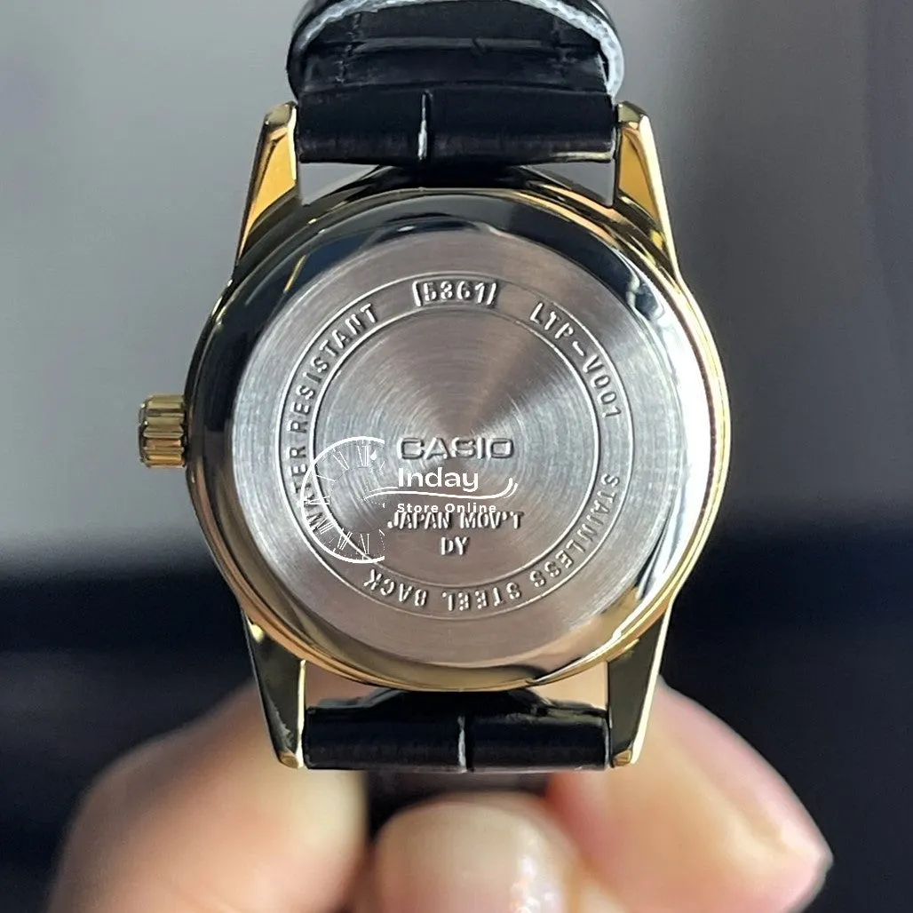 Casio Standard Women's Watch LTP-V001GL-7B Black Leather Strap