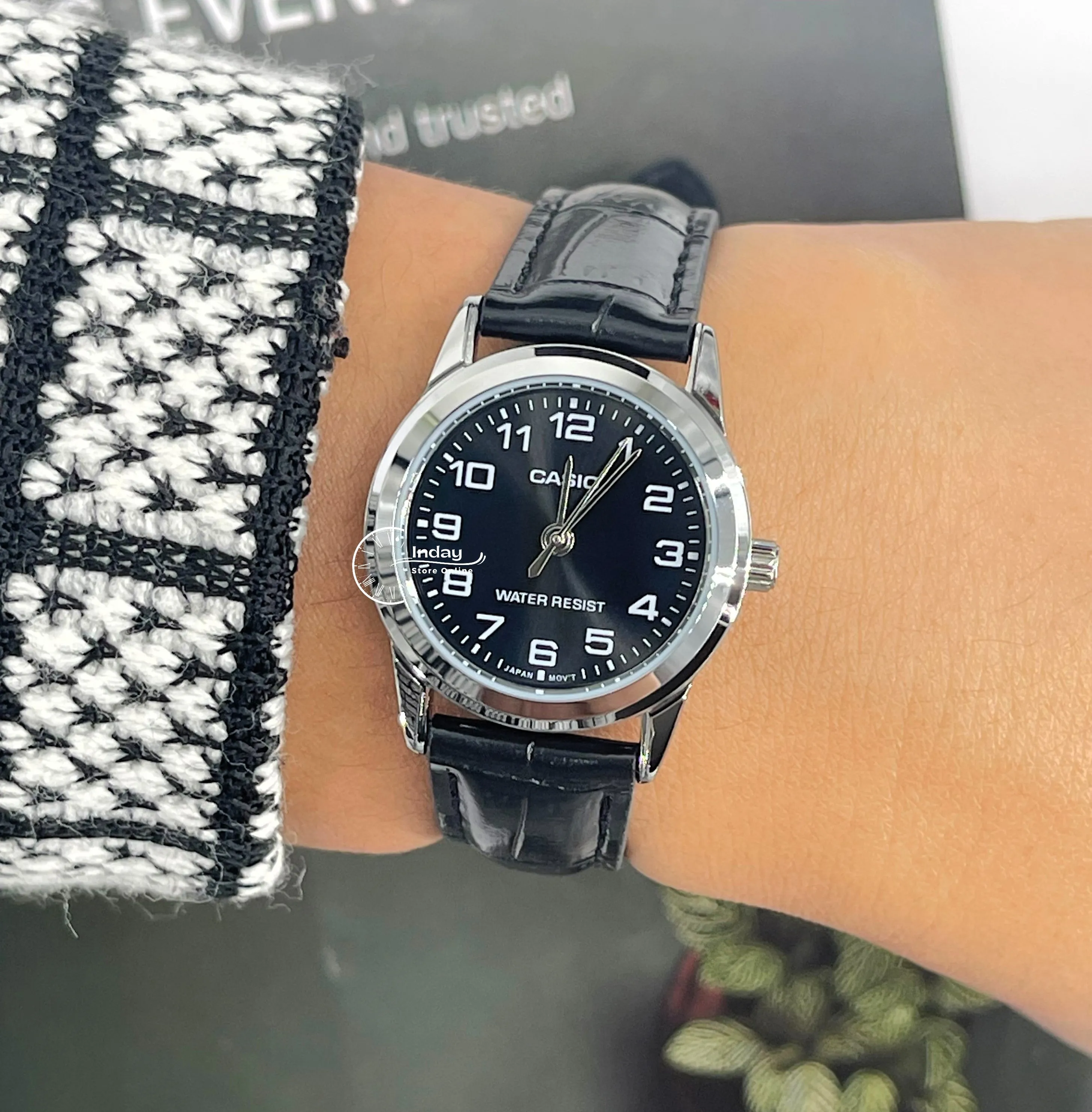 Casio Standard Women's Watch LTP-V001L-1B  Black Leather Strap
