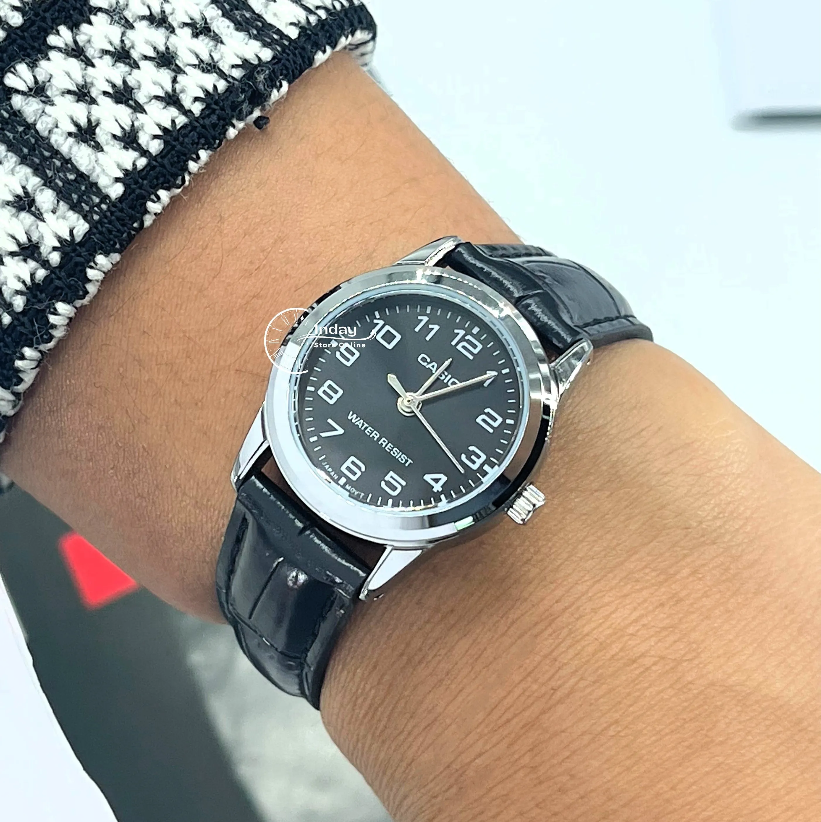 Casio Standard Women's Watch LTP-V001L-1B  Black Leather Strap