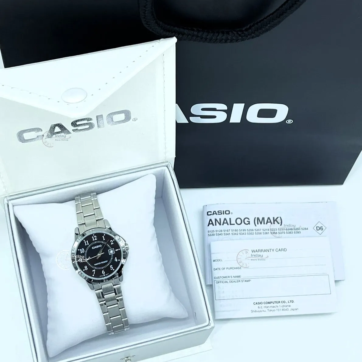 Casio Standard Women's Watch LTP-V004D-1B  Silver Plated Stainless Steel Strap