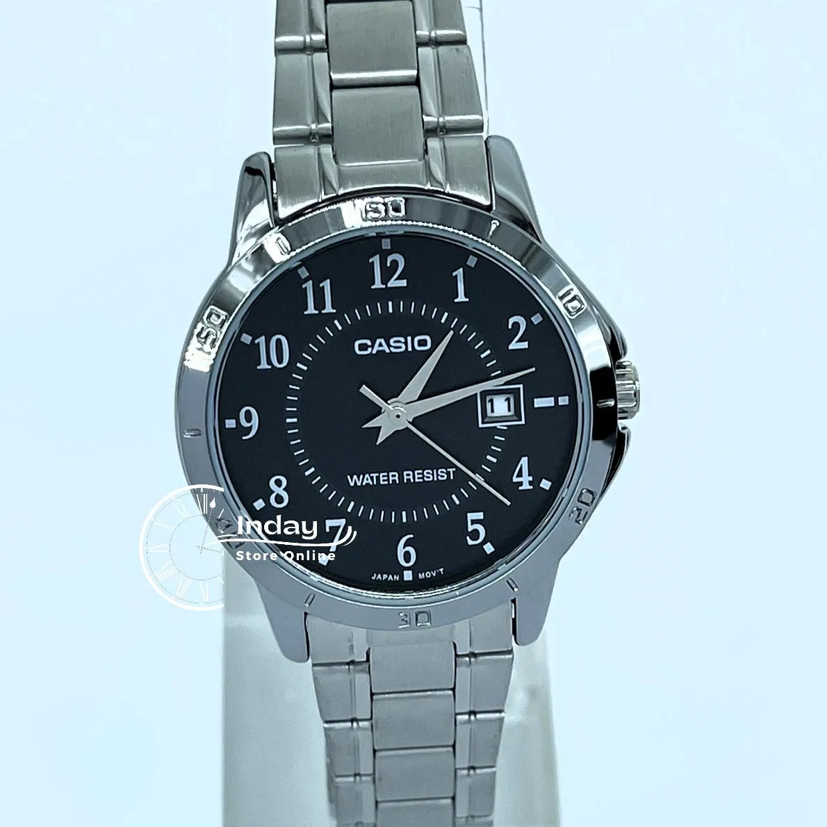 Casio Standard Women's Watch LTP-V004D-1B  Silver Plated Stainless Steel Strap