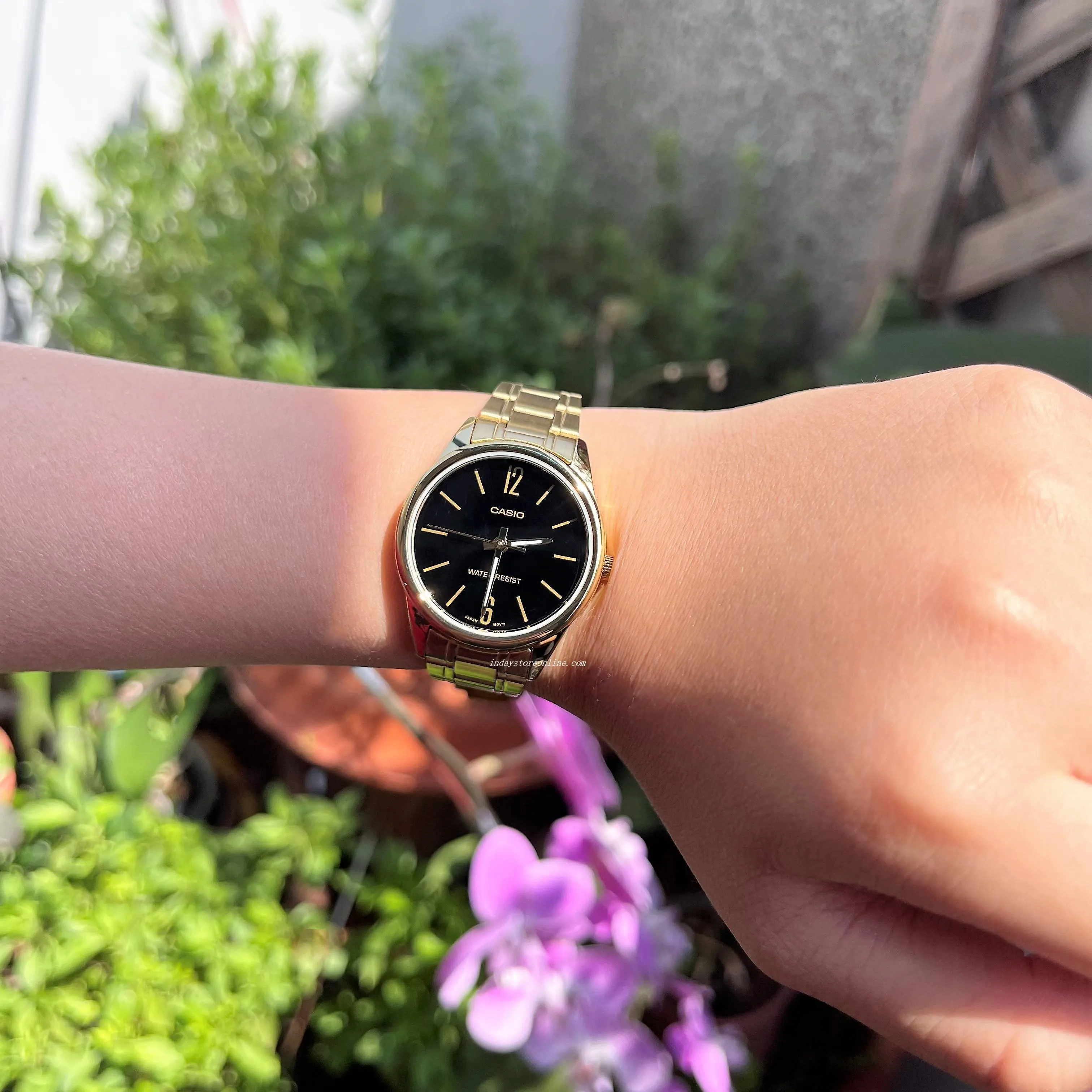 Casio Standard Women's Watch LTP-V005G-1B Gold ion Plated Stainless Steel Band Mineral Glass