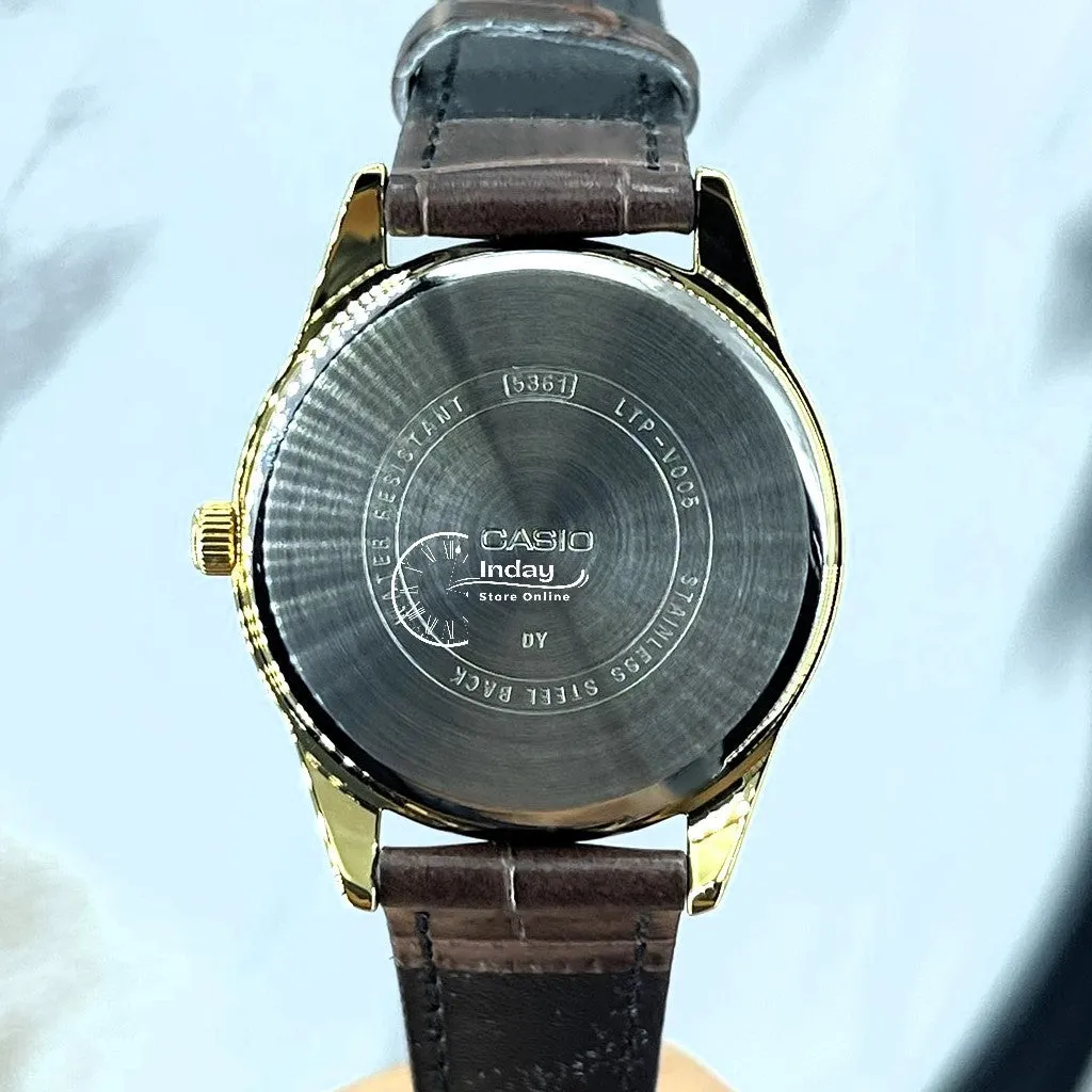 Casio Standard Women's Watch LTP-V005GL-7B Brown Leather Strap Mineral Glass