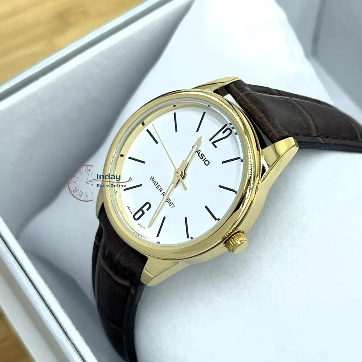 Casio Standard Women's Watch LTP-V005GL-7B Brown Leather Strap Mineral Glass