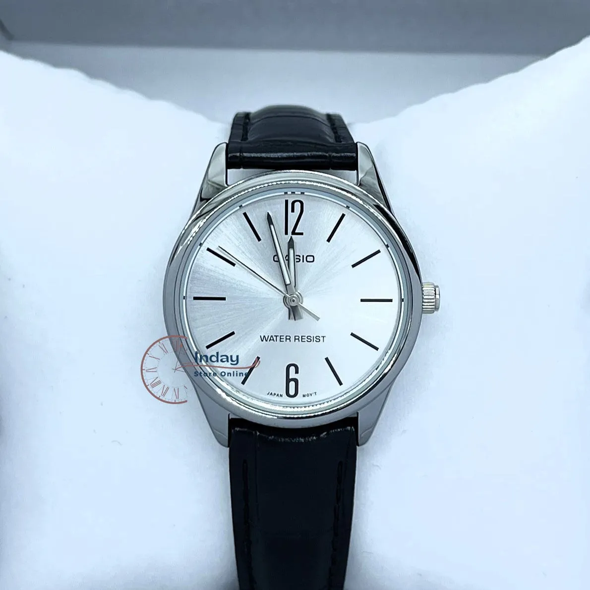 Casio Standard Women's Watch LTP-V005L-7B Black Leather Strap Mineral Glass