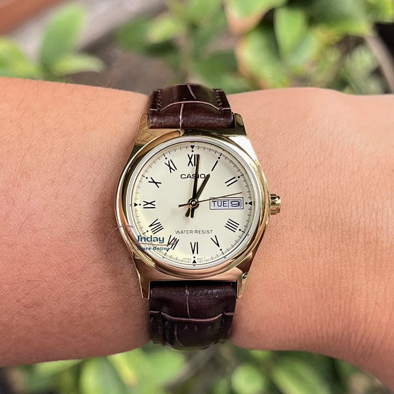 Casio Standard Women's Watch LTP-V006GL-9B  Brown Leather Strap Mineral Glass