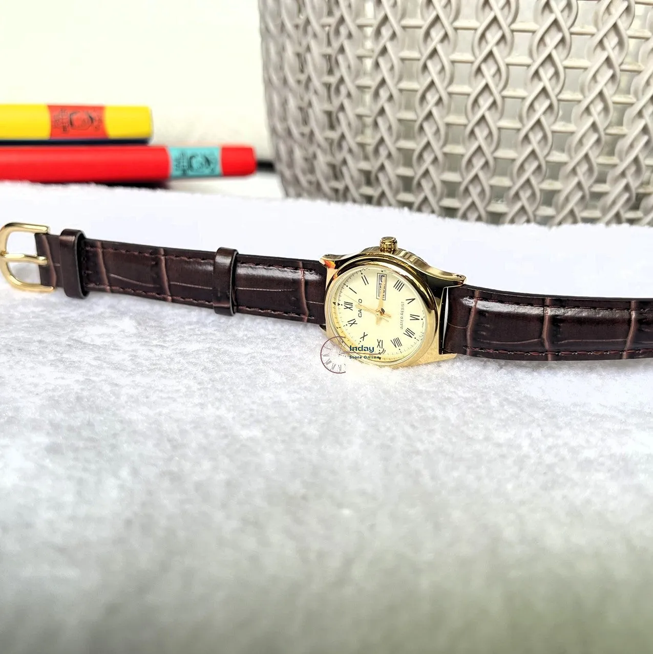 Casio Standard Women's Watch LTP-V006GL-9B  Brown Leather Strap Mineral Glass