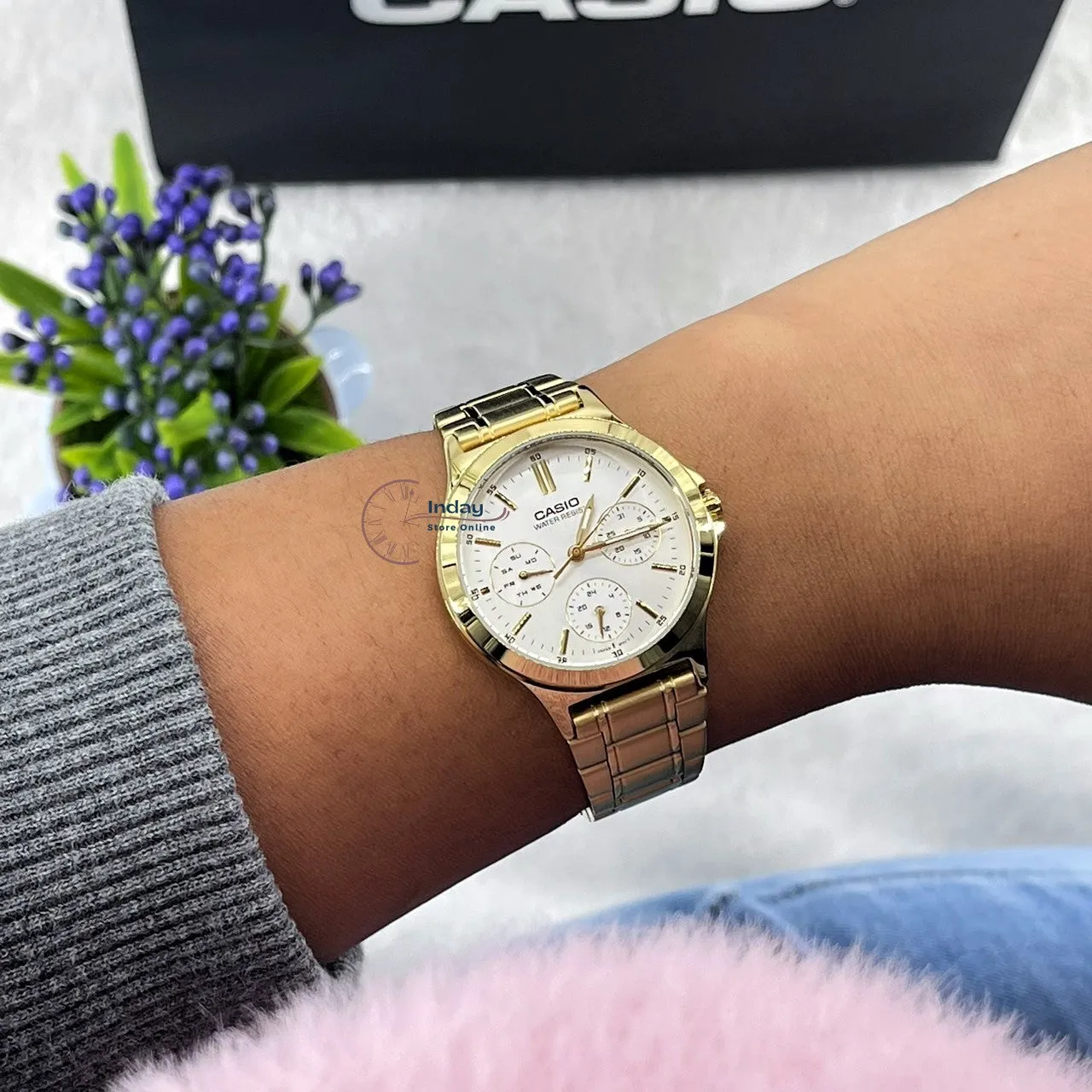 Casio Standard Women's Watch LTP-V300G-7A Gold Plated Stainless Steel Strap