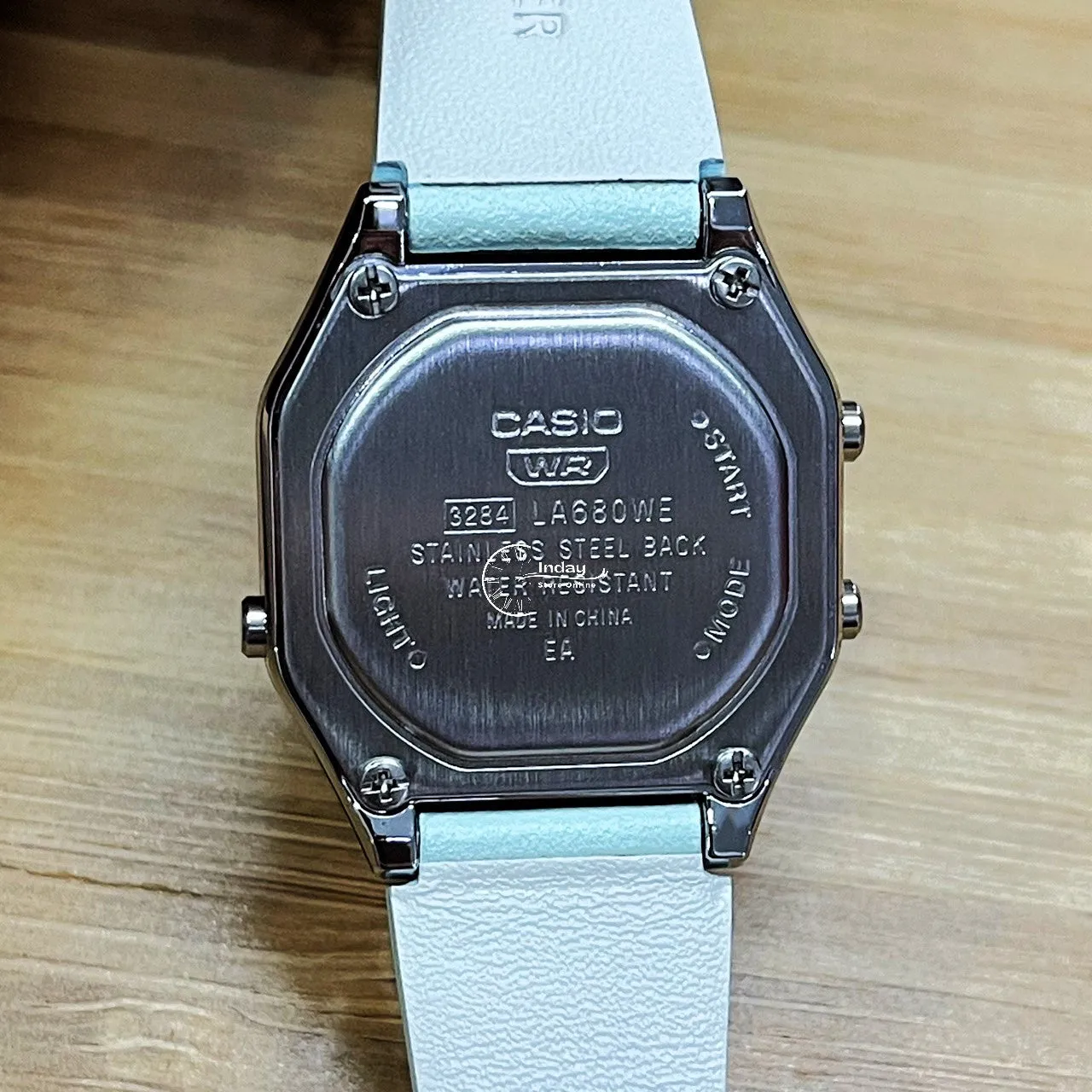 Casio Women's Watch LA680WEL-3 Green Color Genuine Leather Band Water Resistant Resin Glass