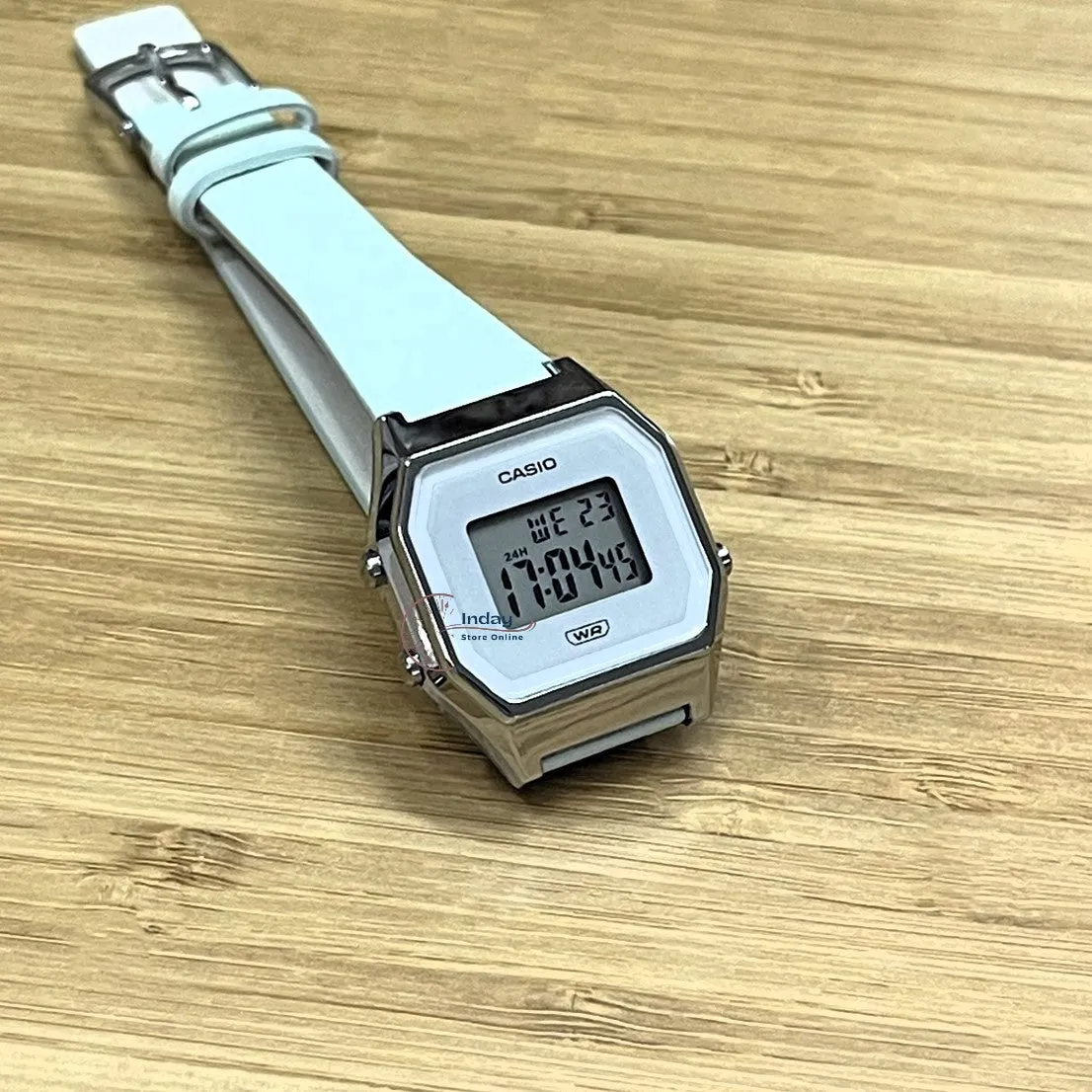 Casio Women's Watch LA680WEL-3 Green Color Genuine Leather Band Water Resistant Resin Glass