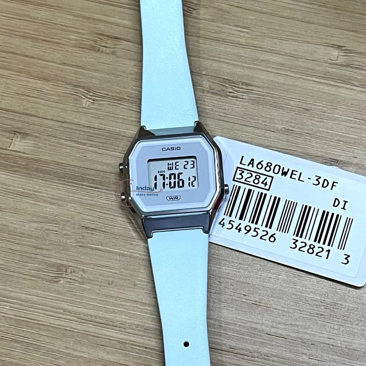 Casio Women's Watch LA680WEL-3 Green Color Genuine Leather Band Water Resistant Resin Glass