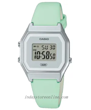 Casio Women's Watch LA680WEL-3 Green Color Genuine Leather Band Water Resistant Resin Glass