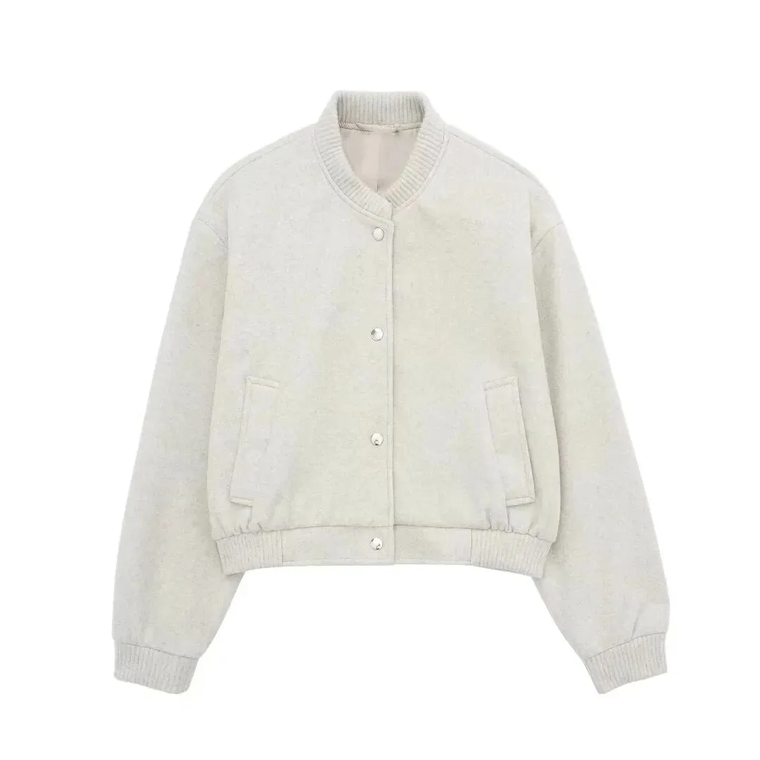 Casual Chic Women's Cropped Bomber Jacket