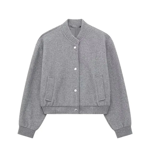Casual Chic Women's Cropped Bomber Jacket