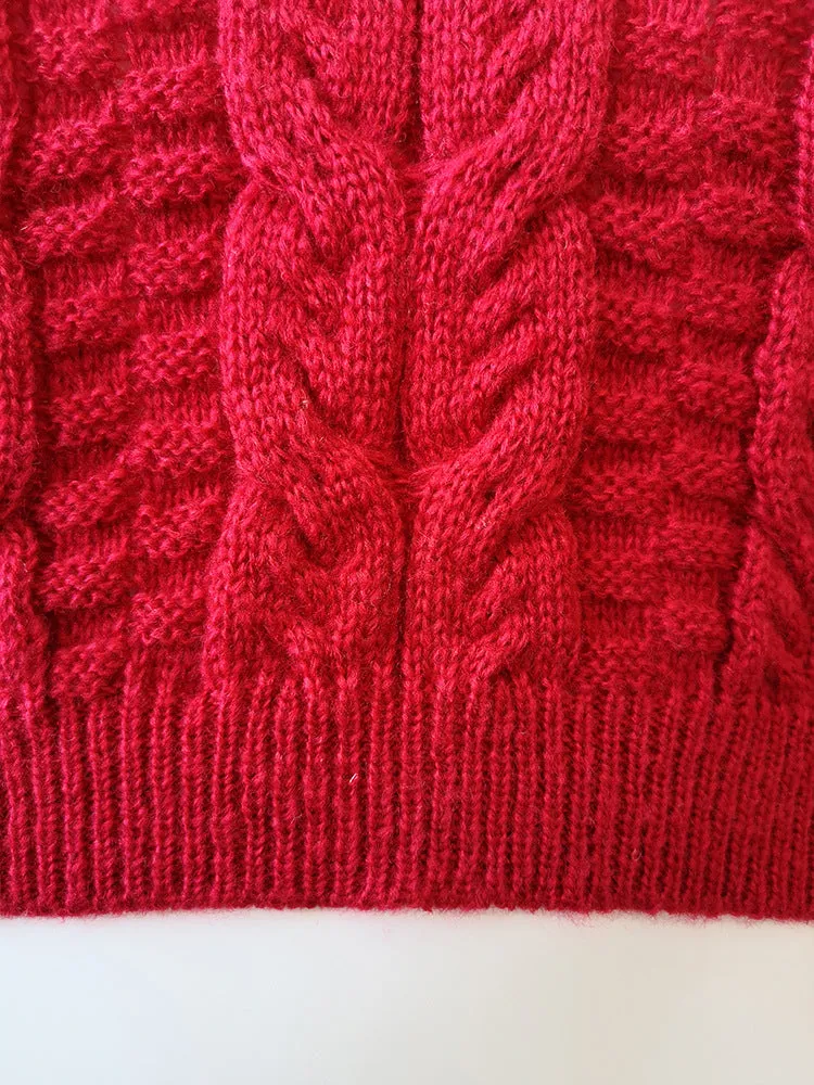 Casual Twist Bat Sleeve Crop Knitting Sweater