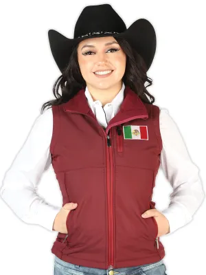 Chaleco Casual Bandera de Mexico Burgandy para Mujer 'El Señor de los Cielos' - ID: 44135