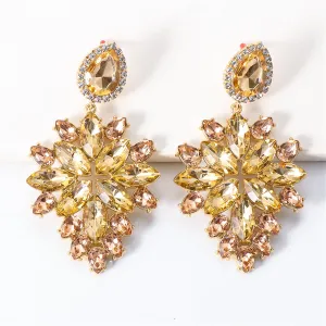 Champagne Crystal & Cubic Zirconia 18K Gold-Plated Marquise Chandelier Drop Earrings