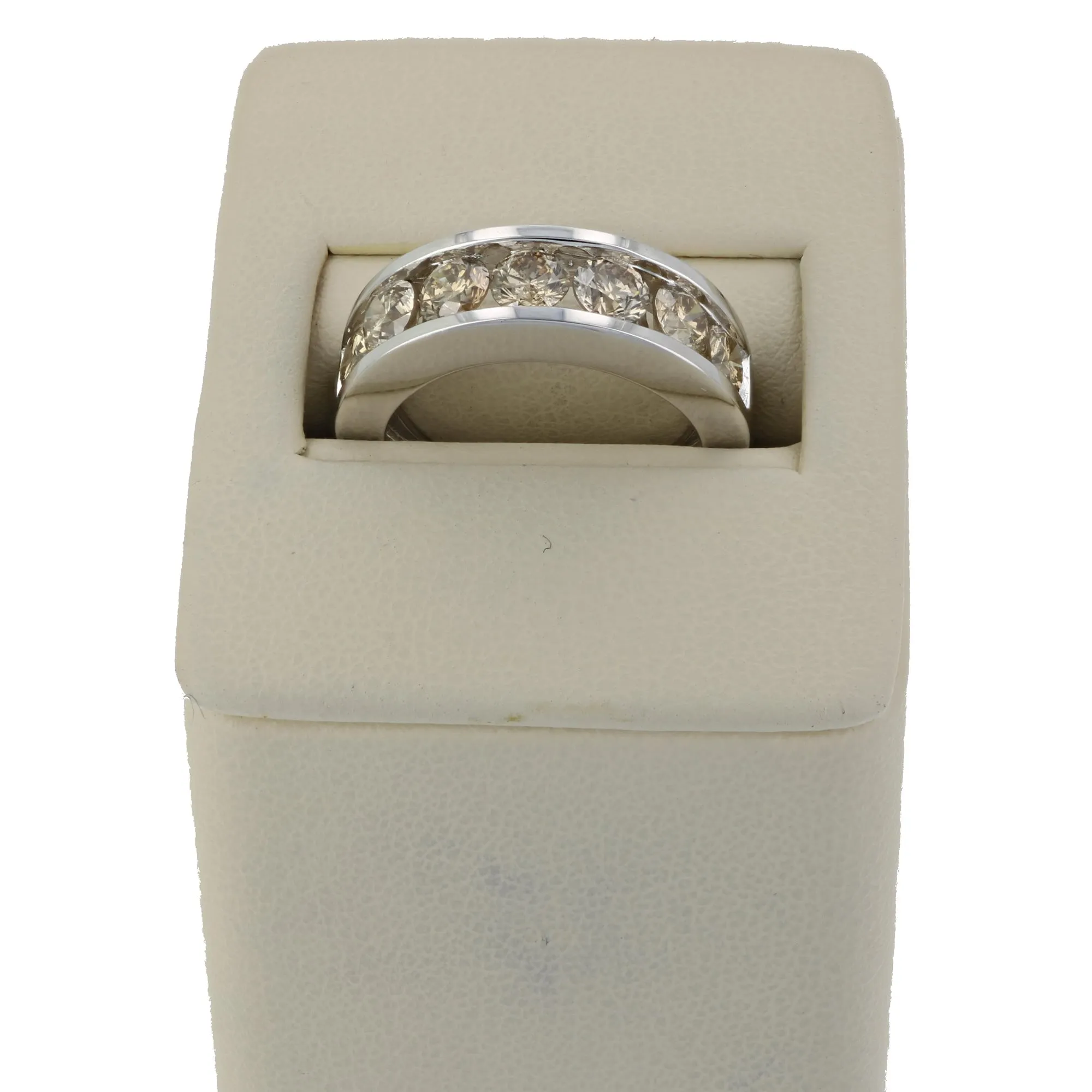 Champagne Diamond Channel Wedding Band in 14K Gold