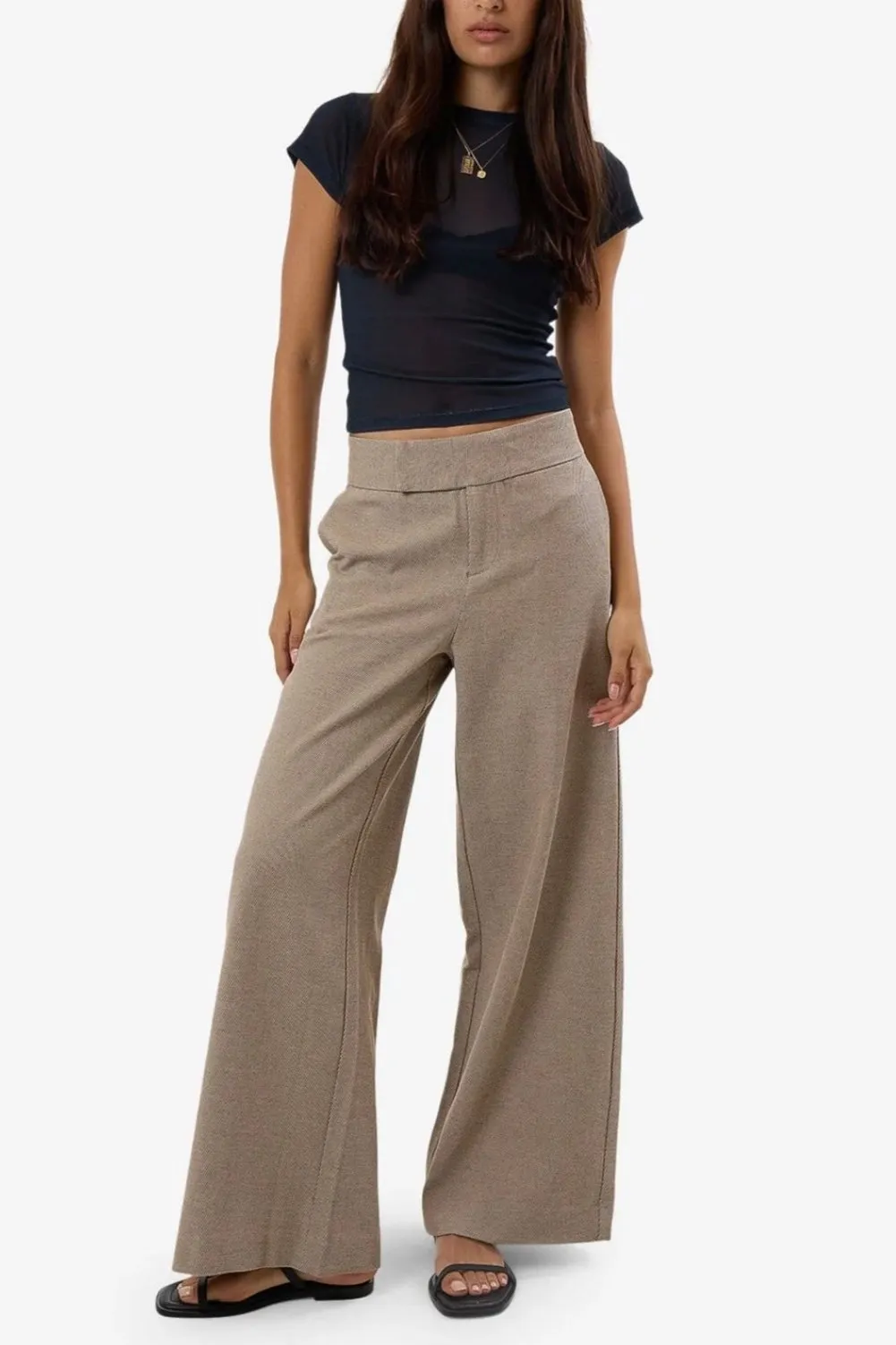 Christina Twill Suiting Trouser Tan Black