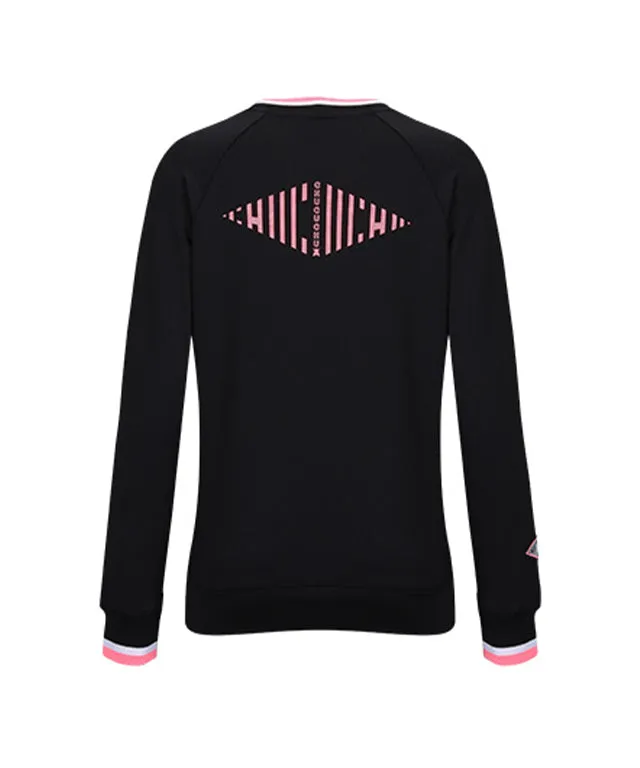 CHUCUCHU Women's Spring Jersey Crew Neck - Black