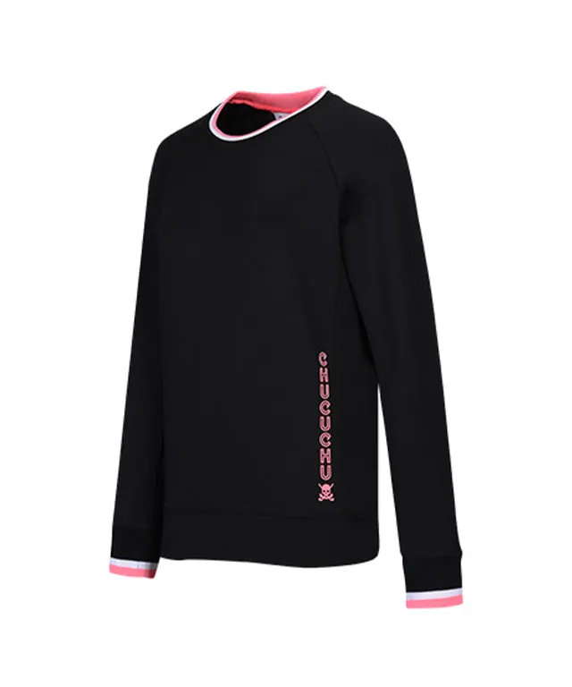 CHUCUCHU Women's Spring Jersey Crew Neck - Black