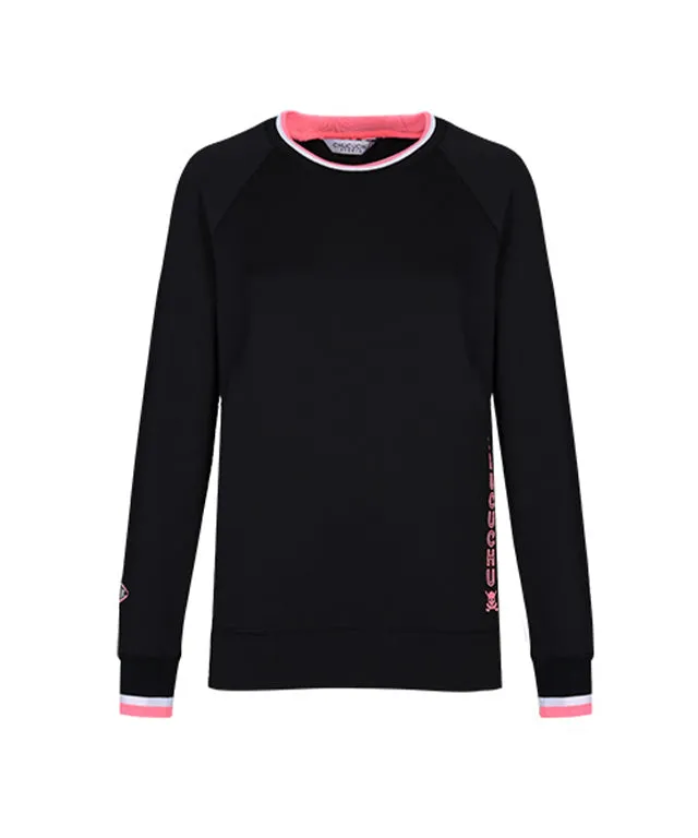 CHUCUCHU Women's Spring Jersey Crew Neck - Black
