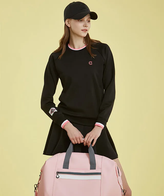 CHUCUCHU Women's Spring Jersey Crew Neck - Black