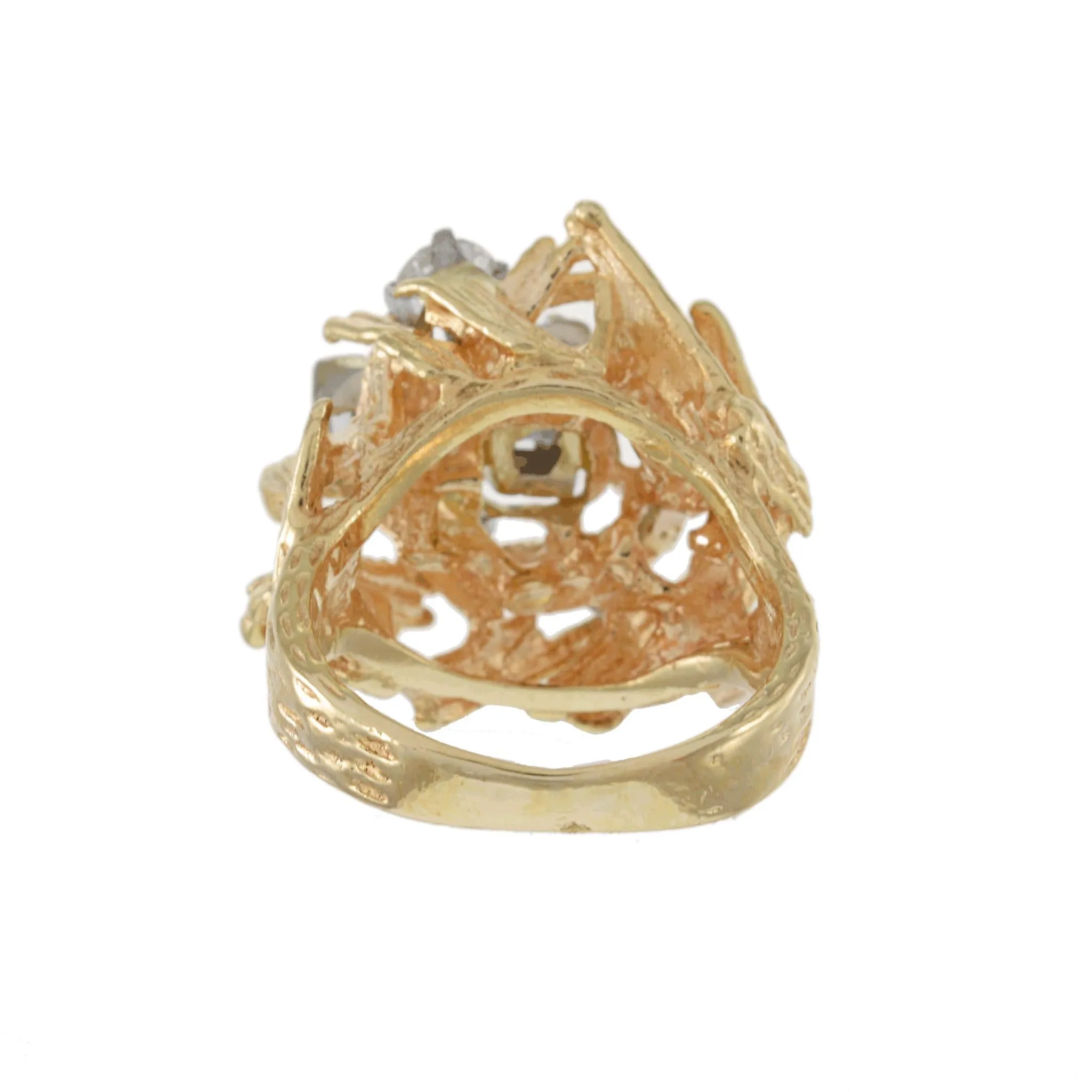Circa 1970 14KT Yellow Gold Emerald Cut Diamond Ring