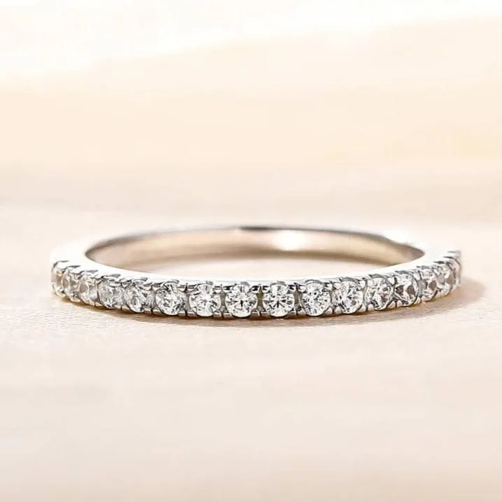 Classic Half Eternity Thin Women's Wedding Band