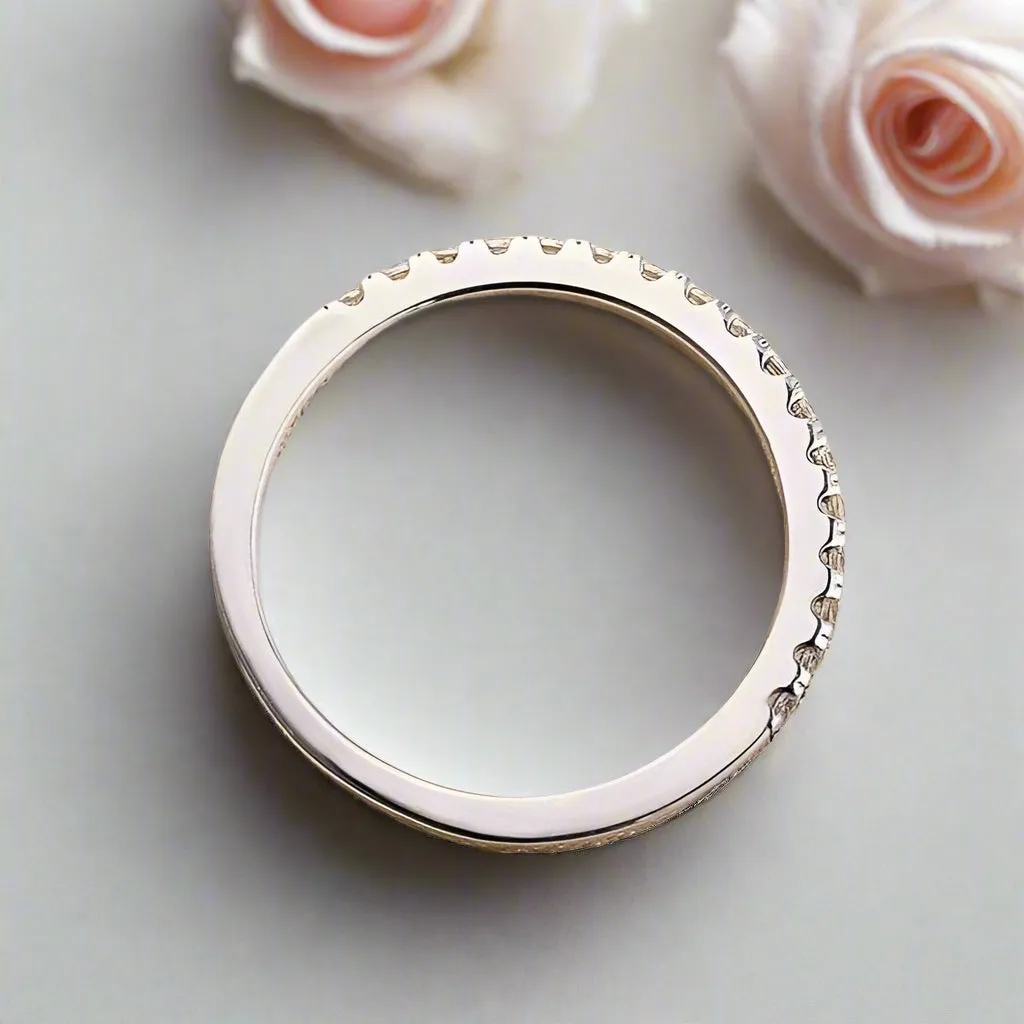Classic Half Eternity Thin Women's Wedding Band