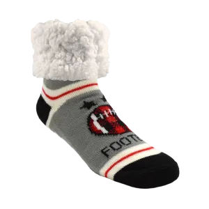 Classic Slipper Socks Large | Football Red