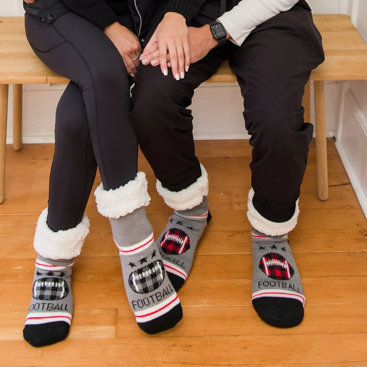 Classic Slipper Socks Large | Football Red